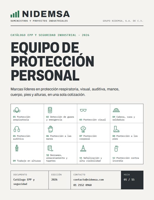 Portada del catálogo de equipo de protección personal